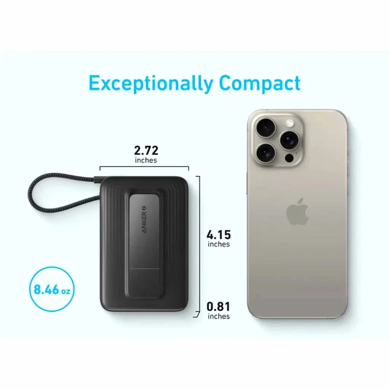 پاور بانک فست شارژ ANKER 10000mAh مدل A1685H11 30W – مشکی (گارانتی شش ماهه شرکتی) — تصویر ۷