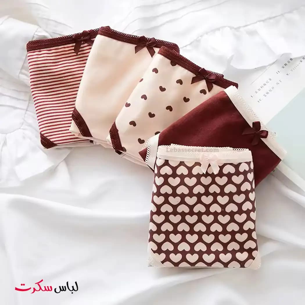 شورت فانتزی نخی طرح دار پک 3عددی lebassecret151 — تصویر ۳