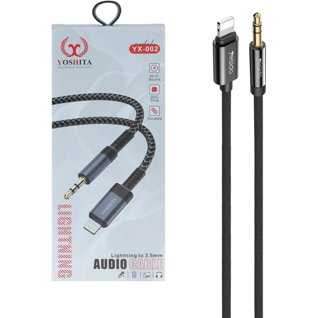 کابل Yoshita Type-C To Aux مدل YX-002 – مشکی – MMS (گارانتی شش ماهه YA) — تصویر ۲