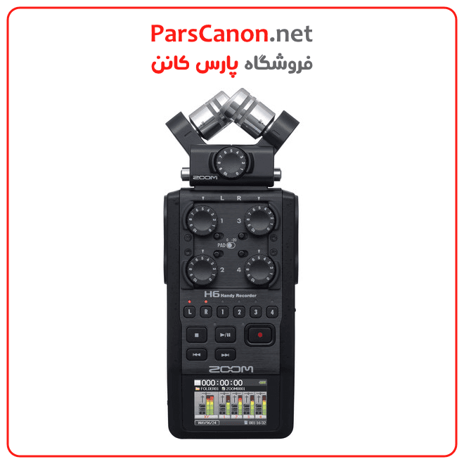 Zoom H6 All Black 6-Input / 6-Track Portable Handy Recorder with Single Mic Capsule (Black)