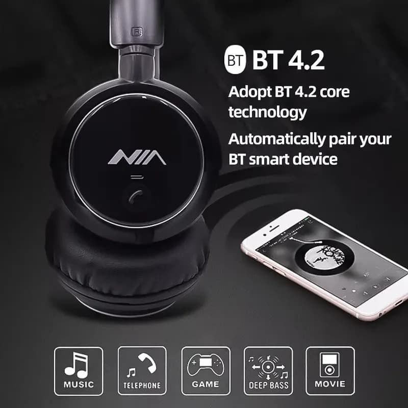 هدفون بی سیم نیا مدل NIA Q1 New — تصویر ۵