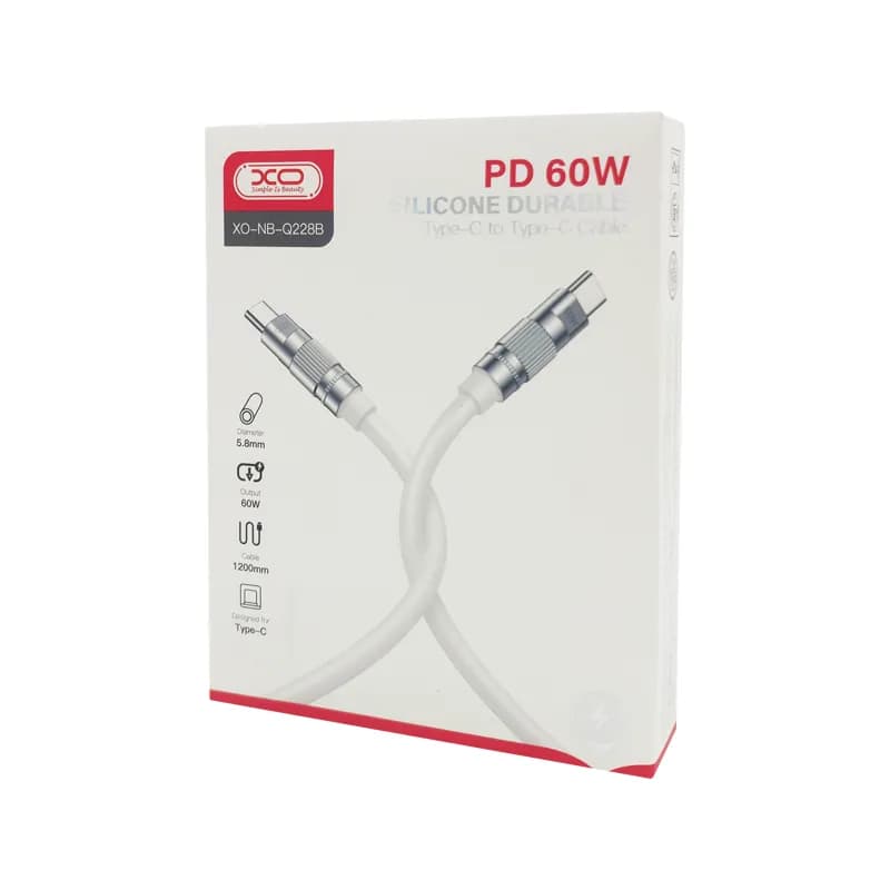 کابل Type-C به Type-C فست شارژ 60W ایکس او مدل NB-Q228B – مشکی — تصویر ۹