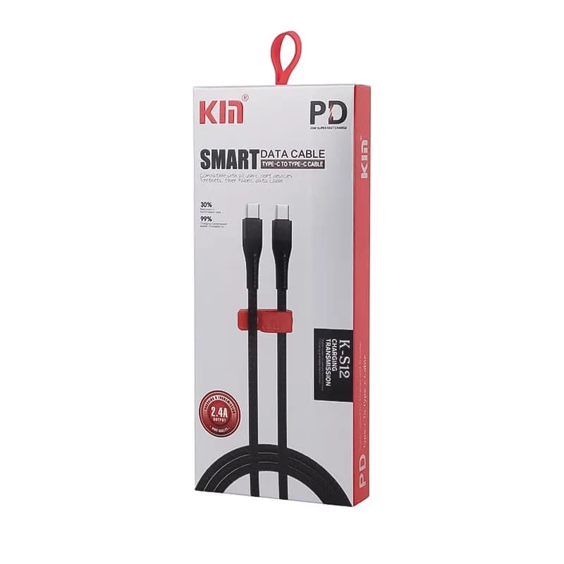 کابل Type-C به Type-C فست شارژ 2.4A کی ام مدل K-S12 — تصویر ۵