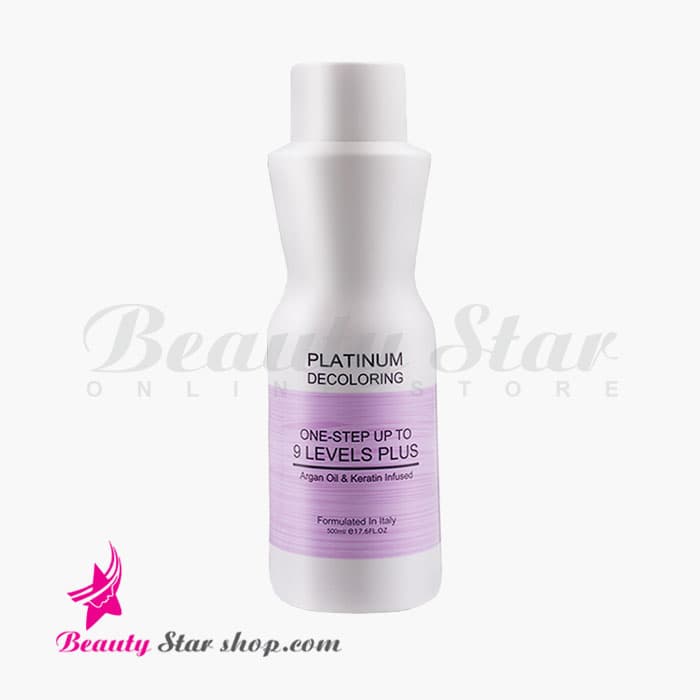 کرم پلاتینه مو (پلاتینیوم بلوندر) مدل PLATINUM 9 PLUS LEVELS ONE-STEP حجم 500 میلی گرم