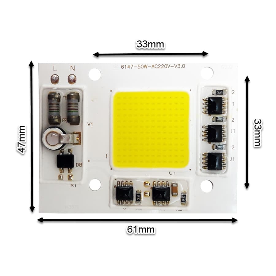 LED COB مهتابی ۵۰W 220V با درایور داخلی – ۶۱۴۷F — تصویر ۳