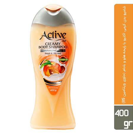 شامپو بدن کرمی اکتیو مدل Peach And Almond مقدار 400 گرم