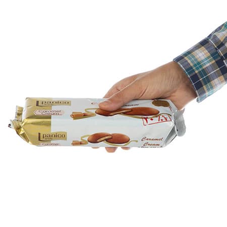 بیسکویت کاکائویی با مغزی کرم کاراملی پانیکو – 125 گرم — تصویر ۵