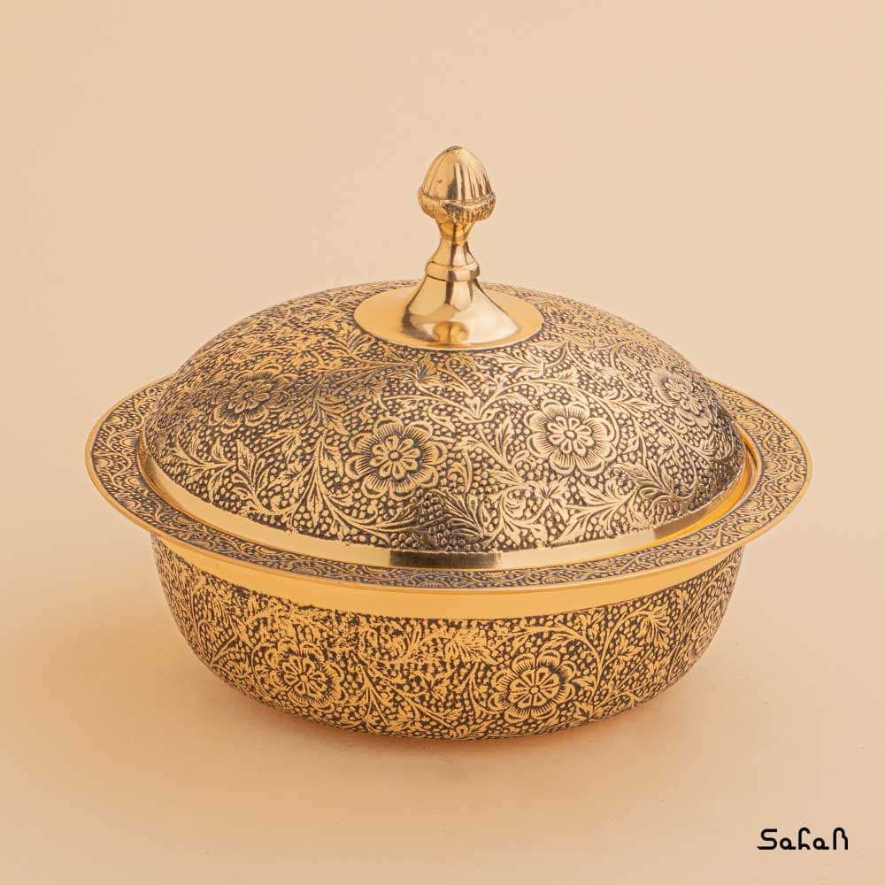 شکلات خوری برنجی آنتیک مدل یاسمن
