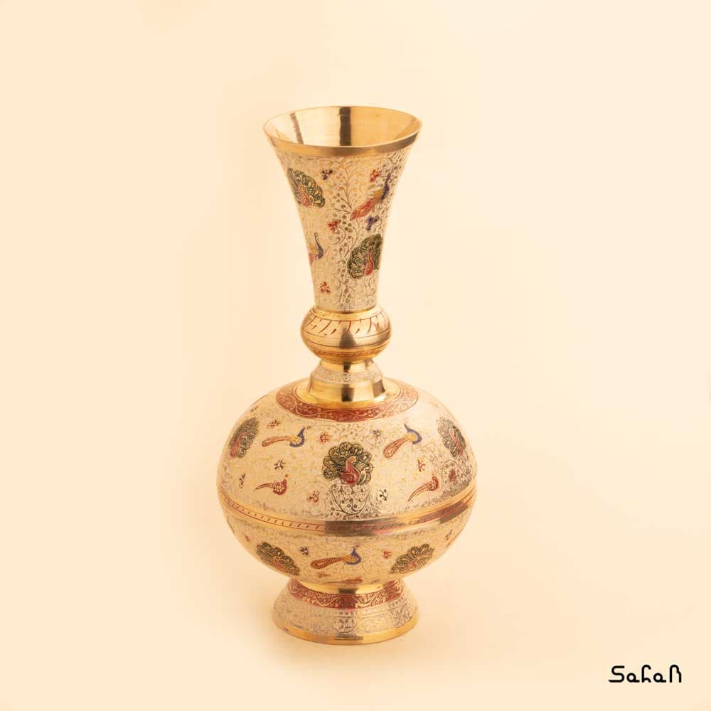 گلدان برنجی میناکاری طرح سوراهی مدل 2