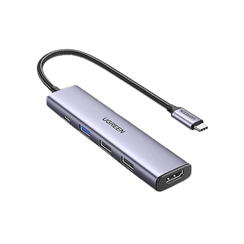 هاب تایپ سی 5 پورت یوگرین مدل CM478-15495 با 2 پورت USB 2.0 و پورت USB 3.0 و HDMI و PD — تصویر ۲