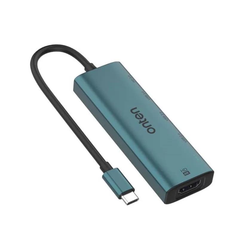 هاب 5 پورت تایپ سی اونتن مدل UC123 با 2 پورت USB 2.0 و پورت USB 3.0 و HDMI