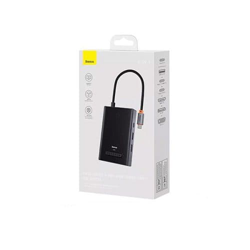 هاب تایپ سی 8 پورت باسئوس مدل WKYY030413 با 2 پورت HDMI و 2 پورت USB 3.0 و پورت DP و VGA و Type-C 3.0 PD و Type-C PD — تصویر ۴