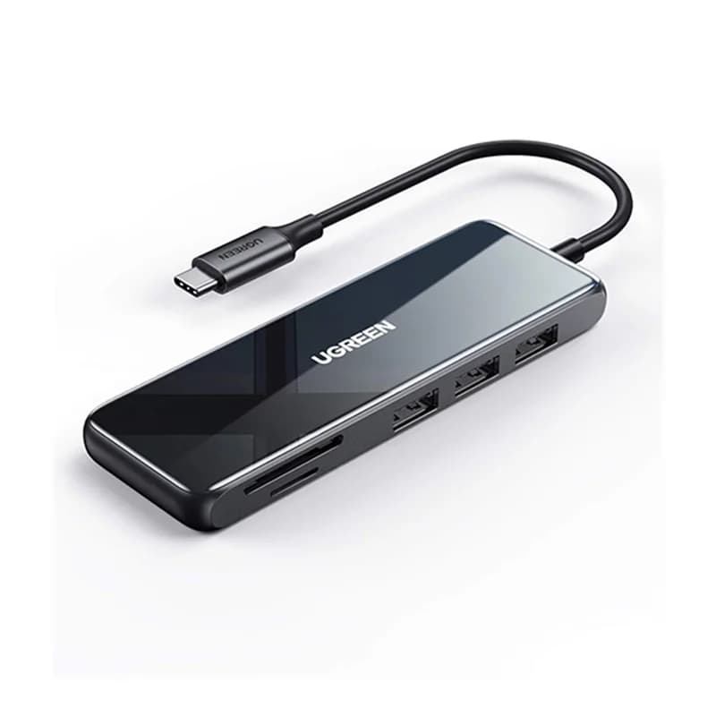 هاب 6 پورت تایپ سی یوگرین مدل CM314-80129 با 3 پورت USB 3.0 و پورت HDMI و SD و TF