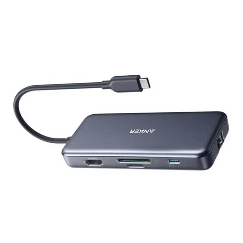 هاب تایپ سی 7 پورت انکر مدل PowerExpand+ A8352 با 2 پورت USB 3.0 و پورت USB-C و HDMI و شبکه و کارت حافظه — تصویر ۳
