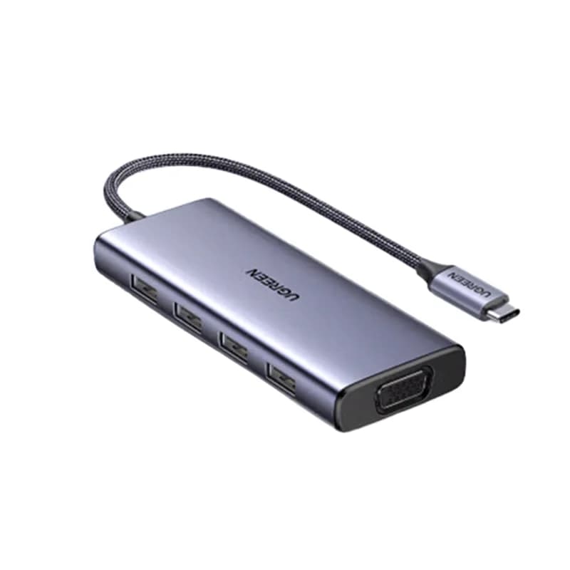 هاب تایپ سی 5 پورت یوگرین مدل CM498-90882 با 4 پورت USB 3.0 و 1 پورت VGA