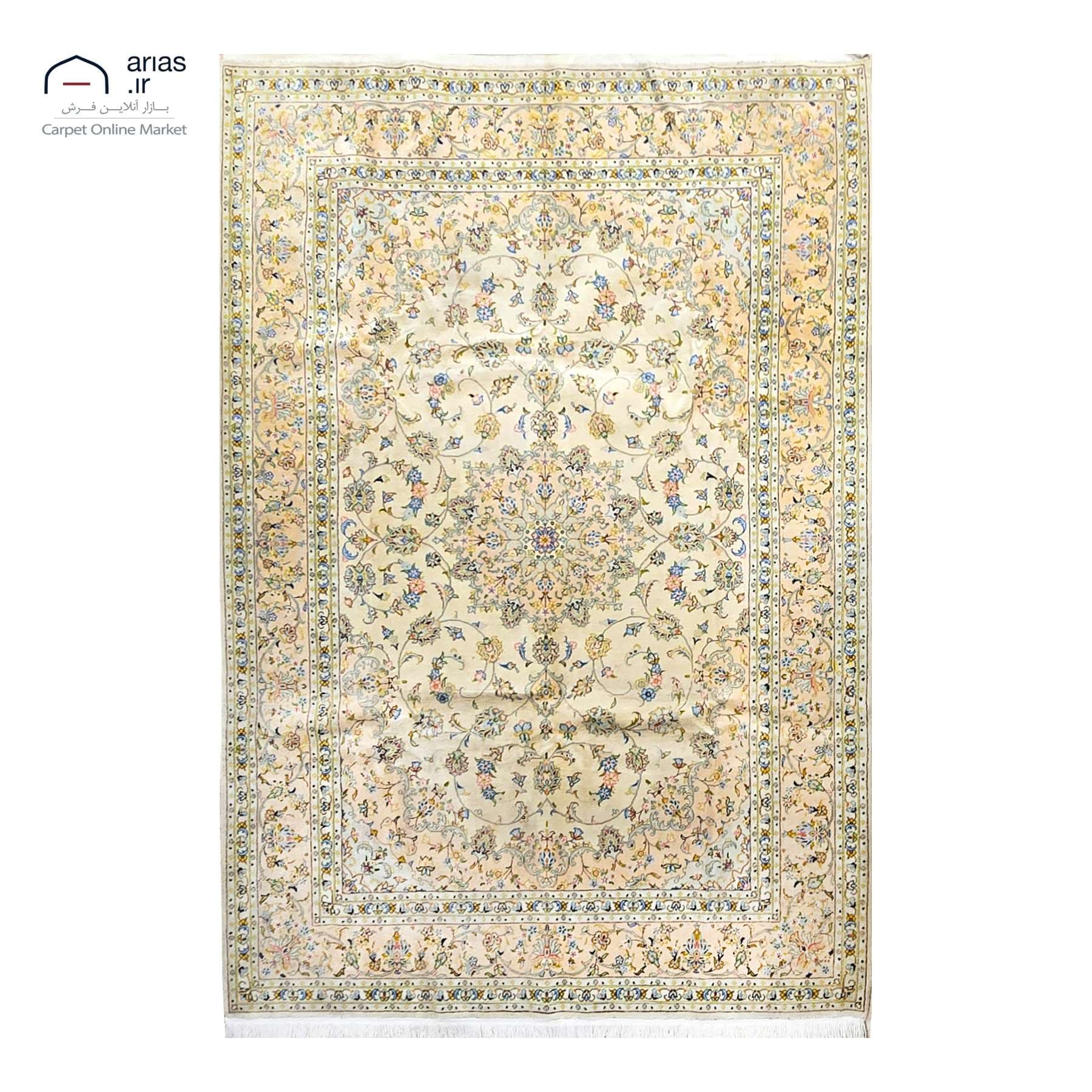 فرش دستباف شش متری کرک بافت کاشان کد D03168A