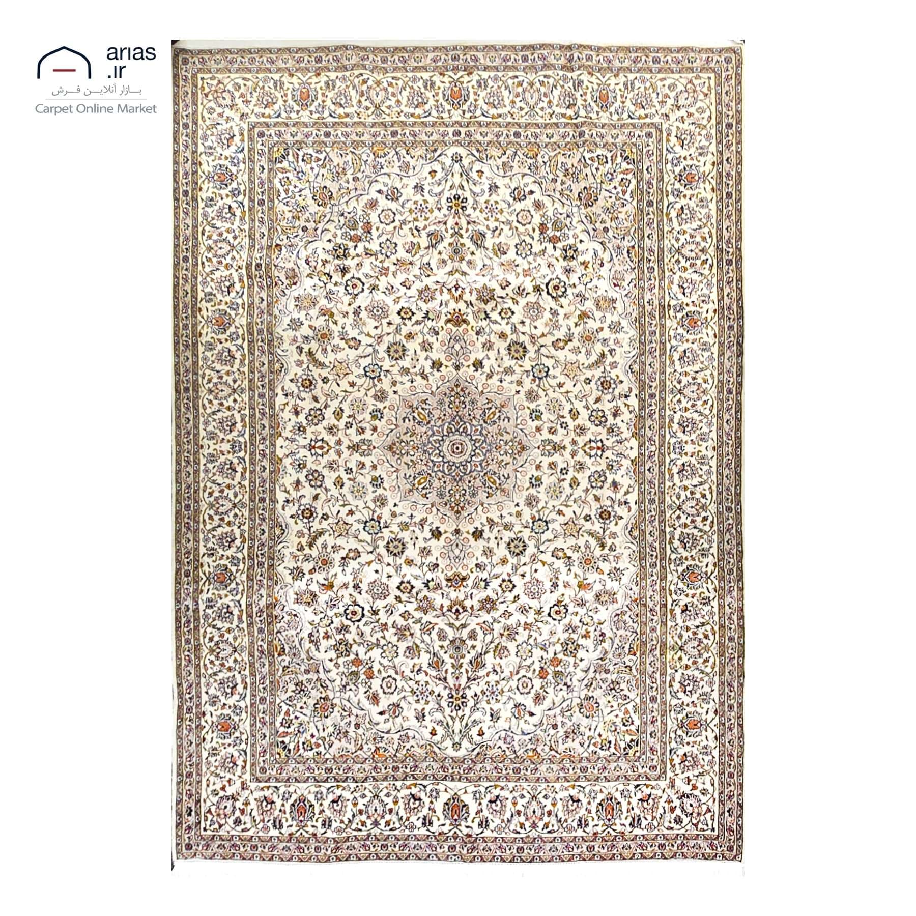 فرش دستباف 9 متری 40 رج چله نخ پشم بافت کاشان کد D03167A