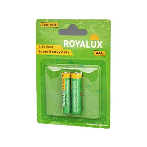 باتری رویالوکس نیم قلمی Super Heavy Duty بسته ۲ عددی پارس شعاع توس
