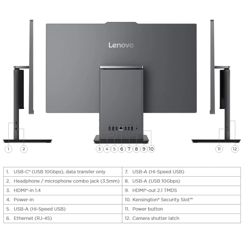 آل این وان لنوو 24 اینچی مدل ThinkCentre neo 50a Gen 5 i7 13620H 32GB 512GB — تصویر ۳