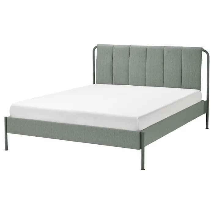 قاب تخت روکش شده خاکستری-سبز ایکیا سایز 160×200 سانتی متر مدل TÄLLÅSEN