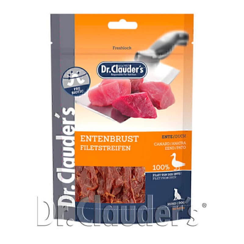 تشویقی سگ دکتر کلادرز با طعم اردک Dr.Clauders Duck‌ Breast Fillet وزن 80 گرم