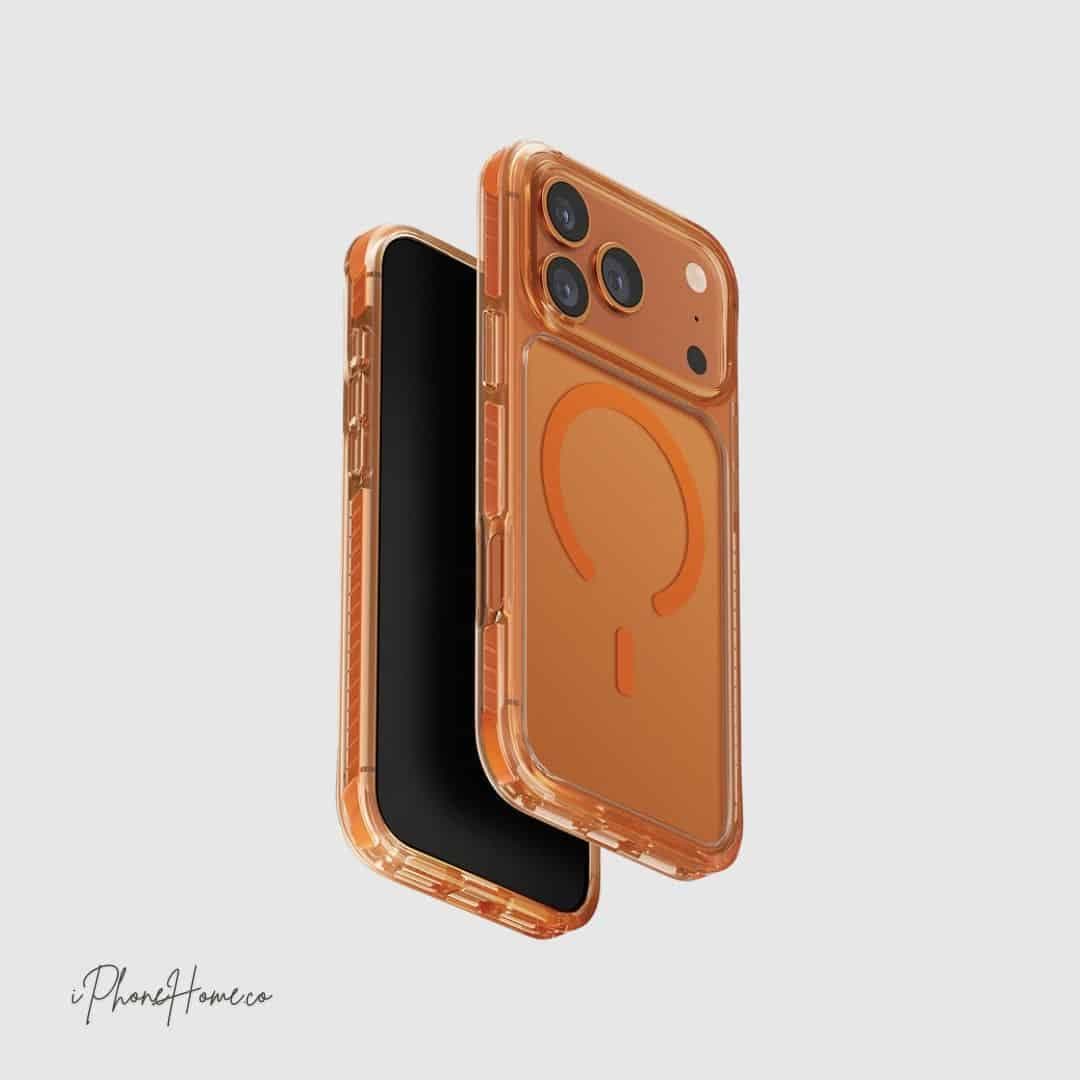 قاب یونیک Combat شفاف نارنجی مناسب iPhone 17 Pro (9762)