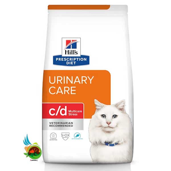 غذای خشک گربه یورینری هیلز با طعم ماهی اقیانوسی Hill’s urinary care c/d multicare stress with ocean fish وزن ۱.۵ کیلوگرم