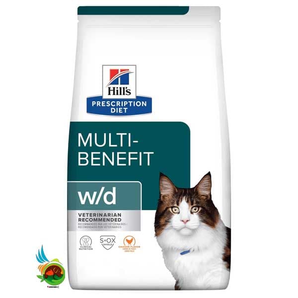 غذای خشک گربه بالغ مولتی بنفیت هیلز با طعم مرغ Hill’s multi-benefit w/d with chicken وزن 1.5 کیلوگرم — تصویر ۳