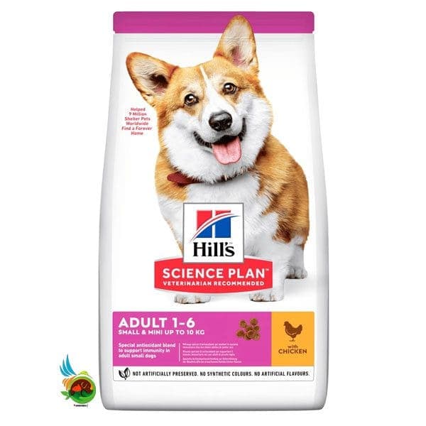 غذای خشک سگ بالغ نژاد کوچک هیلز با طعم مرغ Hill’s science plan small & mini adult with chicken وزن 6 کیلوگرم