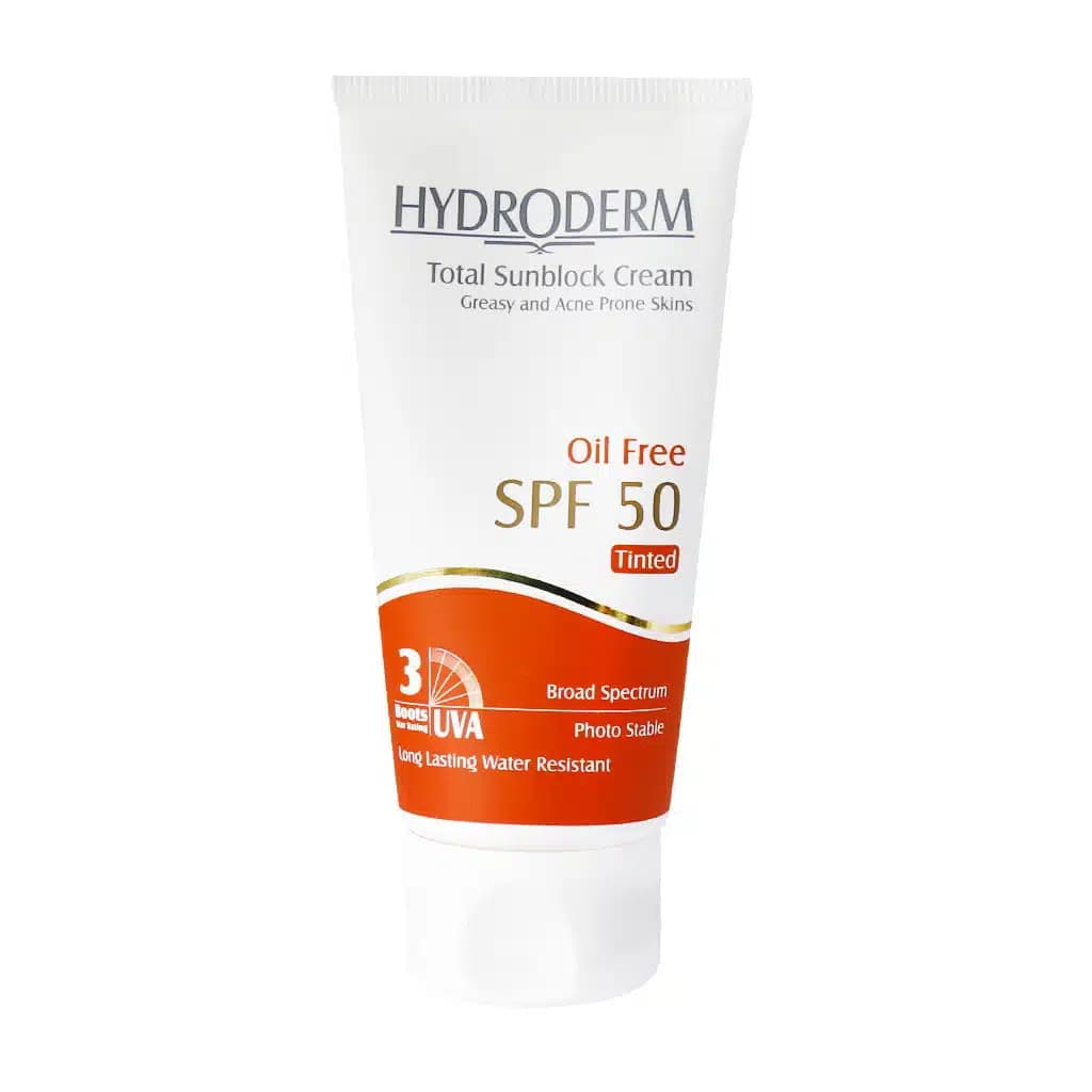 کرم ضد آفتاب فاقد چربی هیدرودرم رنگی SPF50 — تصویر ۳