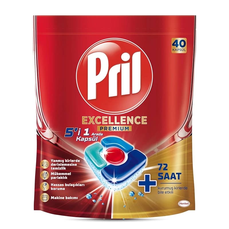 قرص ماشین ظرفشویی پریل مدل EXCELLENCE PREMIUM بسته 40 عددی — تصویر ۴