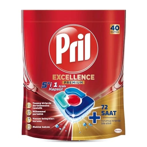 قرص ماشین ظرفشویی پریل مدل EXCELLENCE PREMIUM بسته 40 عددی — تصویر ۳