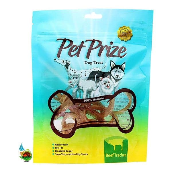 تشویقی نای گاو پت پرایز مخصوص سگ Pet prize beef trachea وزن 50 گرم