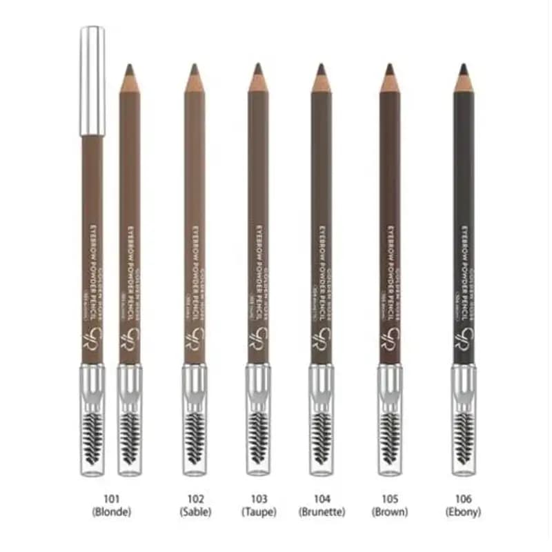 مداد ابرو پودری گلدن رز شماره 104 رنگ Brunette — تصویر ۱۱