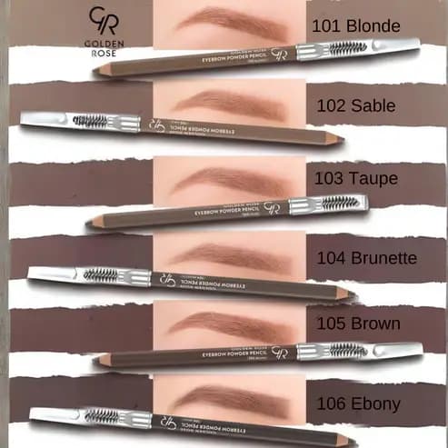 مداد ابرو پودری گلدن رز شماره 104 رنگ Brunette — تصویر ۶