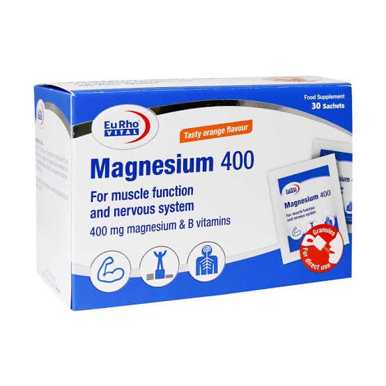 ساشه مکمل منیزیم 400 یوروویتال / Eurho Vital مناسب برای رفع گرفتگی عضلات و کاهش خستگی بسته 30 عددی — تصویر ۳