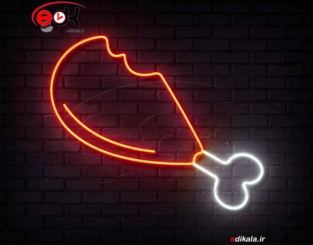 تابلو نئون طرح مرغ شماره 7 در ابعاد مختلف +آداپتور+ فایل لایه باز — تصویر ۲