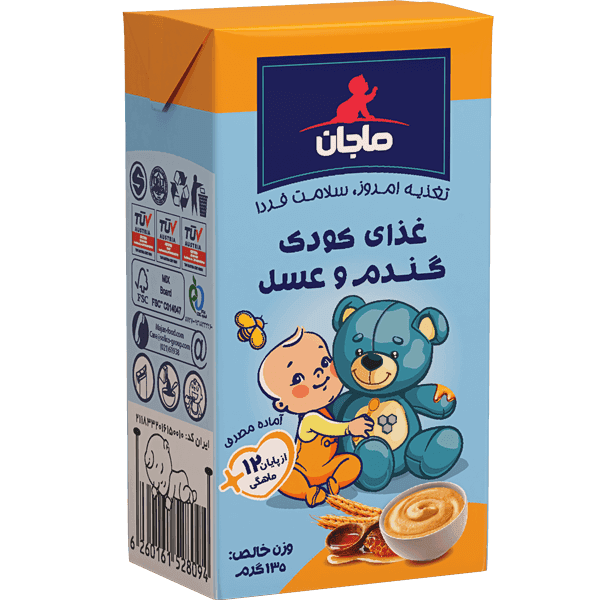غذای کمکی حریره گندم و عسل ماجان / Majan مناسب برای تغذیه و رشد کودکان بالای ۱۲ ماه وزن ۲۰۰ گرم