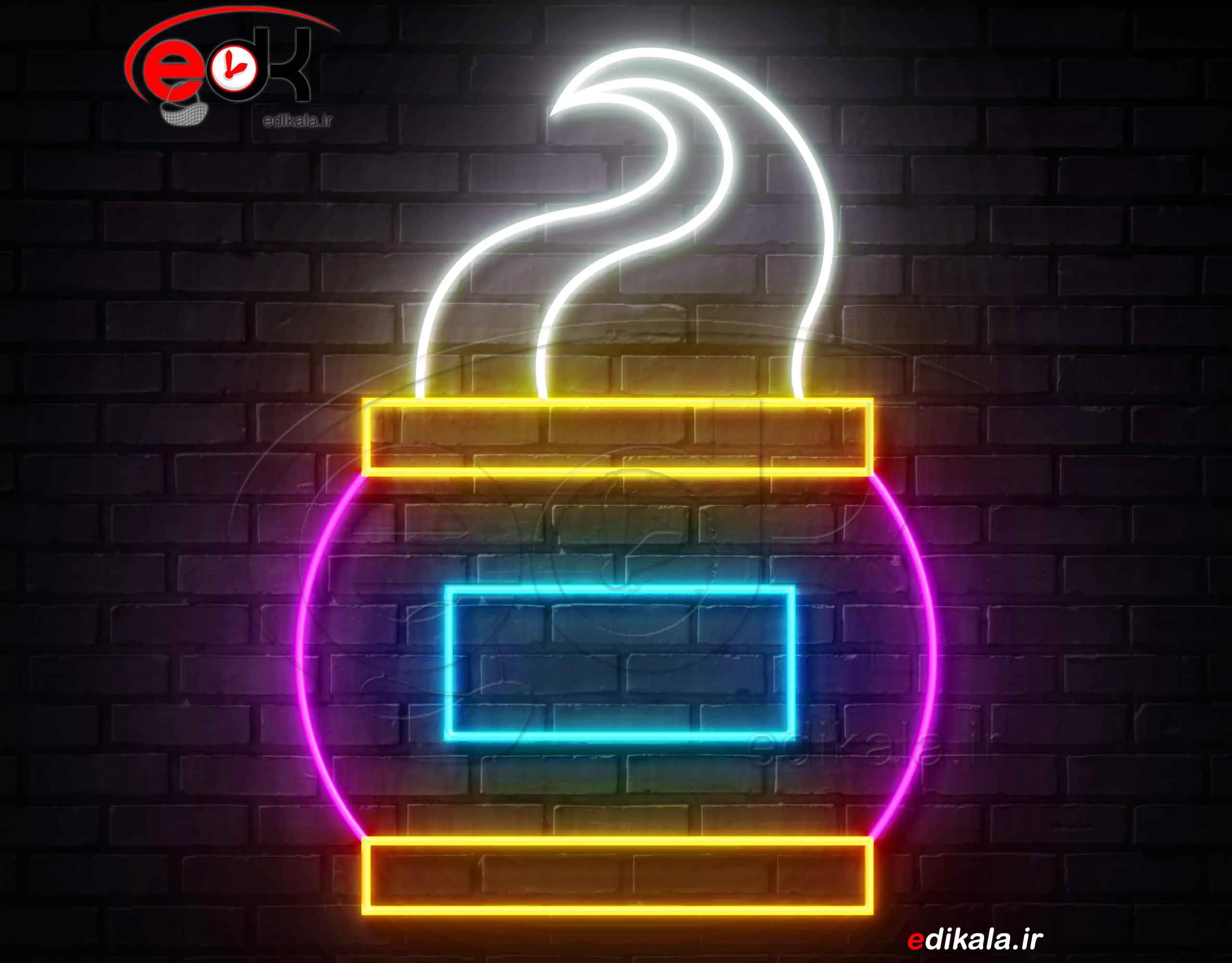 تابلو نئون طرح لوازم آرایشی شماره 19 در ابعاد مختلف +آداپتور+ فایل لایه باز — تصویر ۲