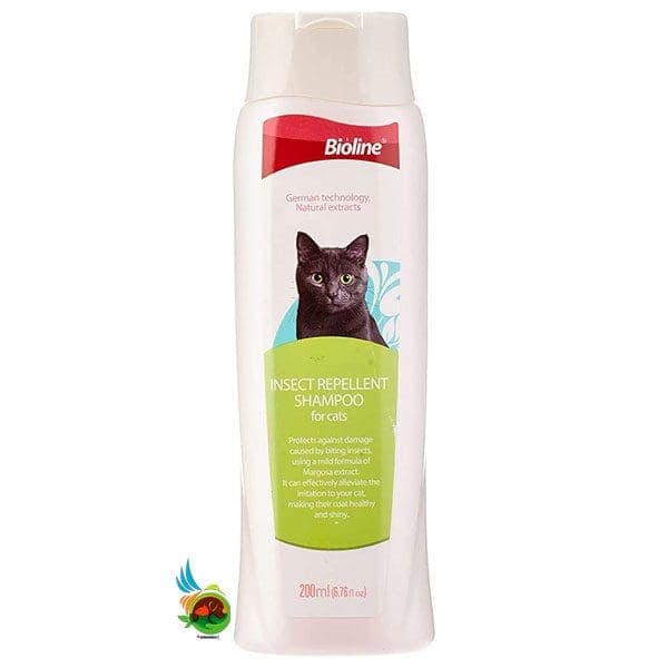 شامپو ضد کک، کنه و حشرات بایولاین مخصوص گربه Bioline insect repellent shampoo حجم 200 میلی لیتر