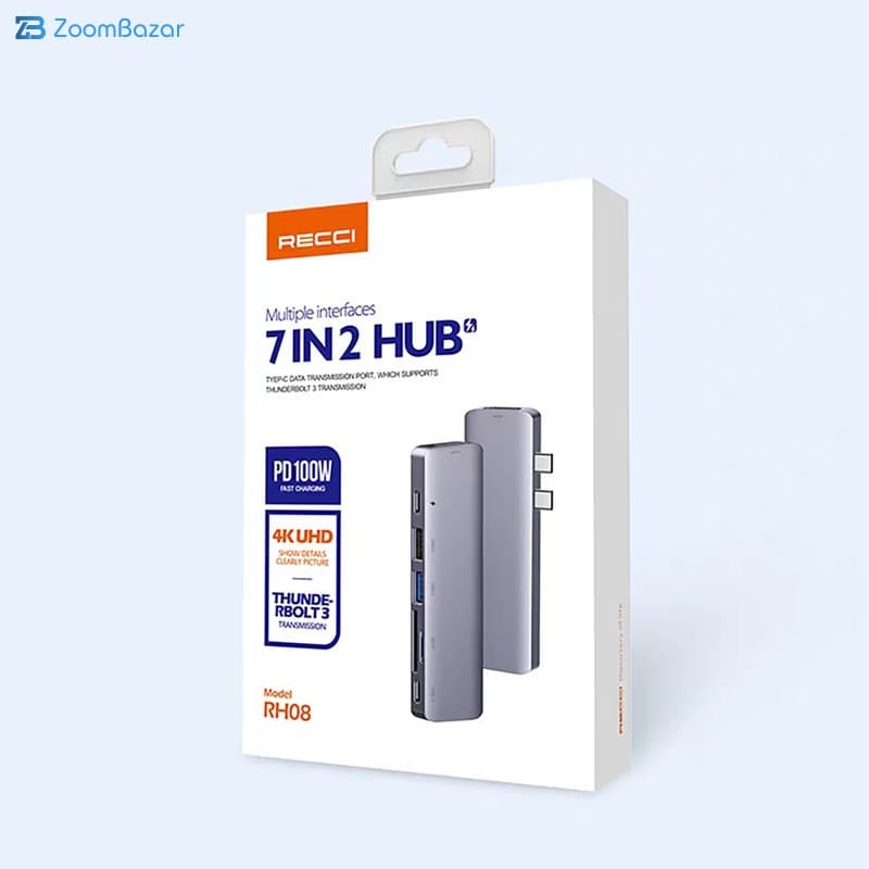 هاب 7 پوت USB-C رسی مدل RH08 — تصویر ۵