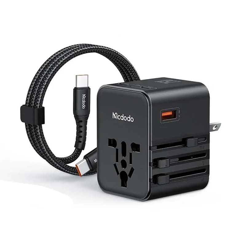 تبدیل پریز و شارژر دیواری مسافرتی USB و تایپ‌سی 25 وات مک‌دودو مدل CP-3260 — تصویر ۷