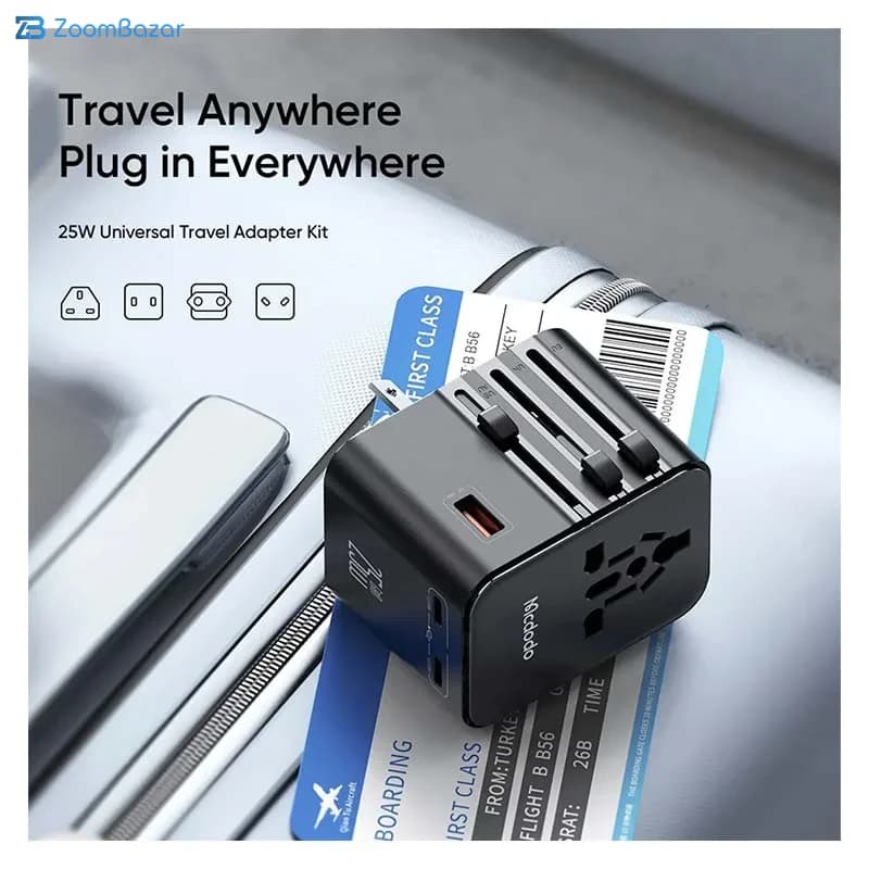 تبدیل پریز و شارژر دیواری مسافرتی USB و تایپ‌سی 25 وات مک‌دودو مدل CP-3260 — تصویر ۱۱