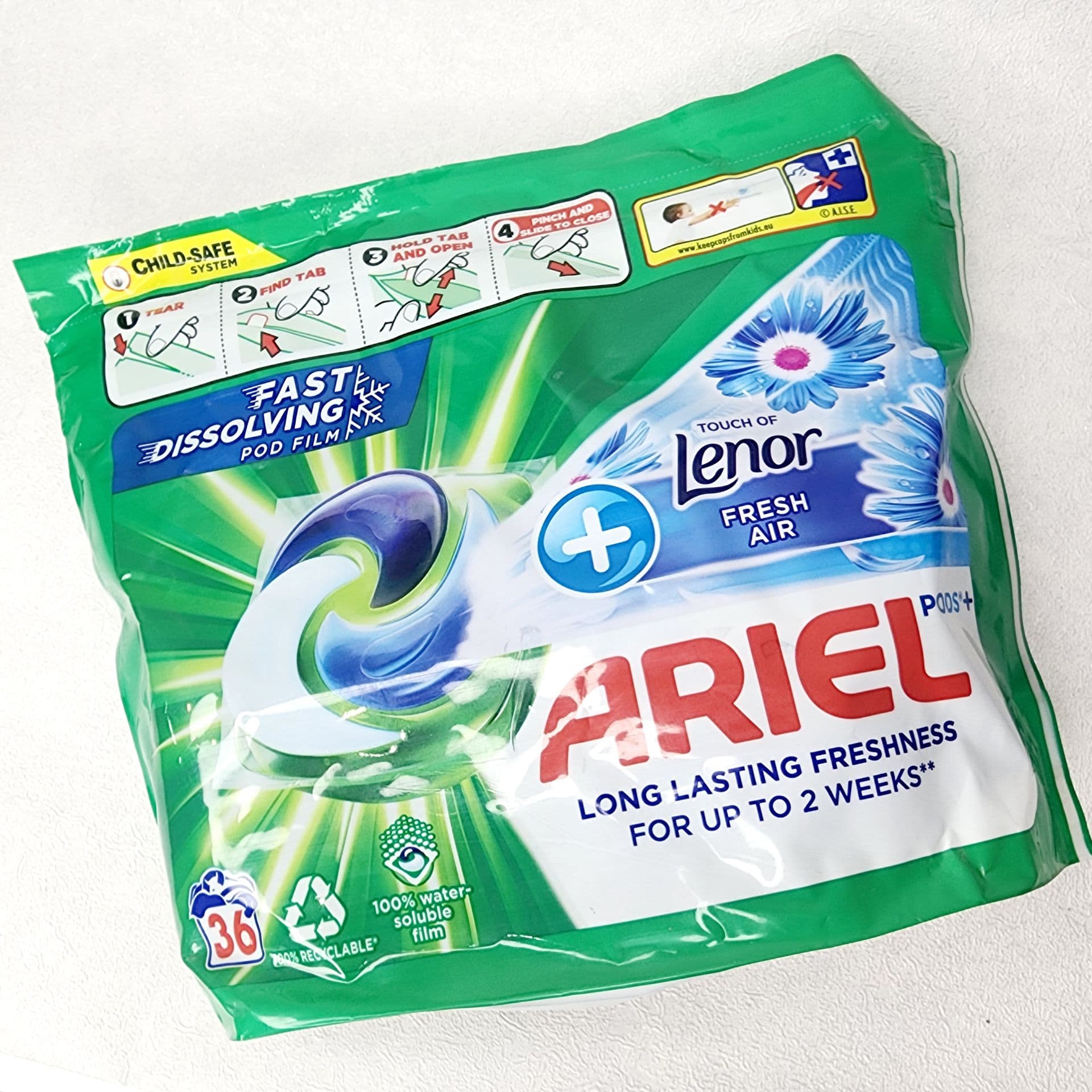 قرص ماشین لباسشویی 36 عددی آریل ARIEL مدل Lenor Fresh Air