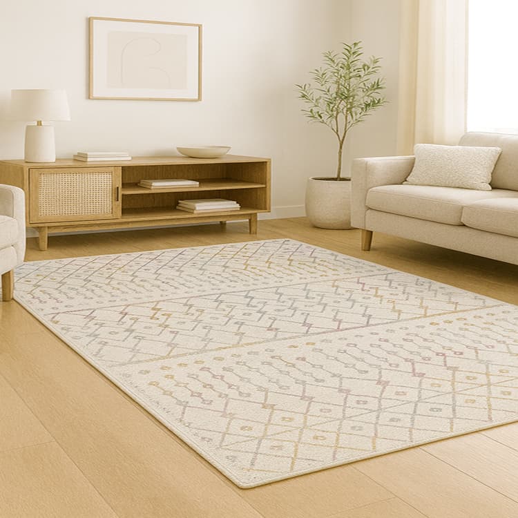 فرش ماشینی مینیمال هانوکس طرح کبیر کد HANM.005.2 — تصویر ۴