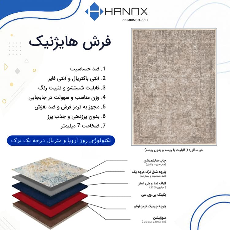 فرش ماشینی مینیمال هانوکس طرح گپ کد HANM.003.1 — تصویر ۵