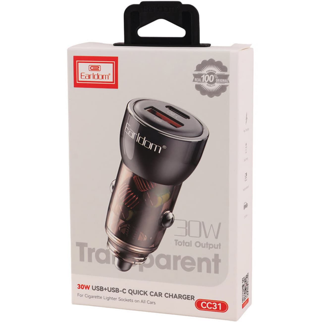 شارژر فندکی خودرو Type-C و USB ارلدام مدل CC31