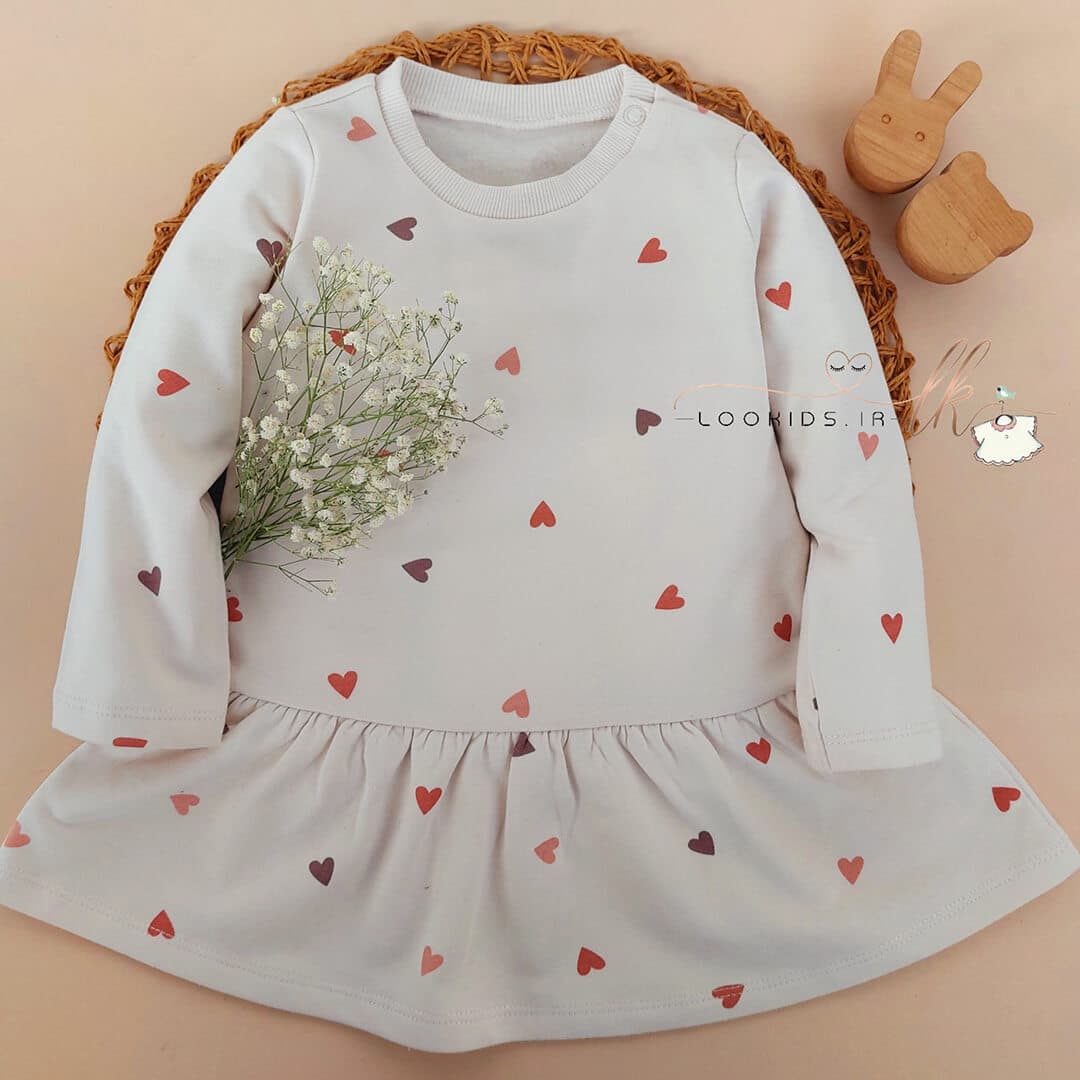 پیراهن دورس پنبه ای دخترانه از برند h&m – کد LK1095
