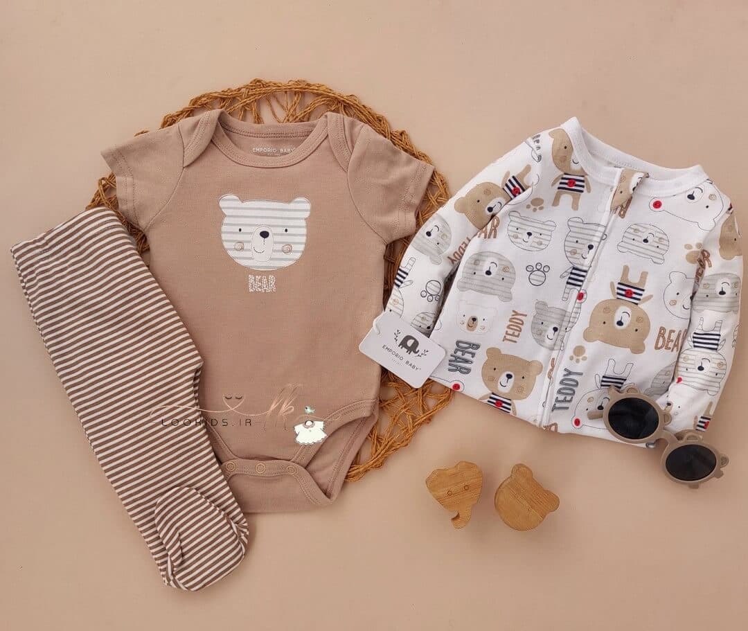 ست سه تیکه خرسی برند emprio baby – کد LK1088