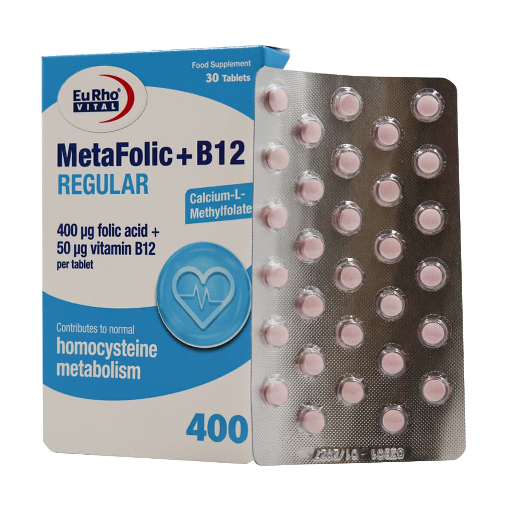 قرص متافولیک پلاس B12 رگولار یوروویتال 30 عدد — تصویر ۳